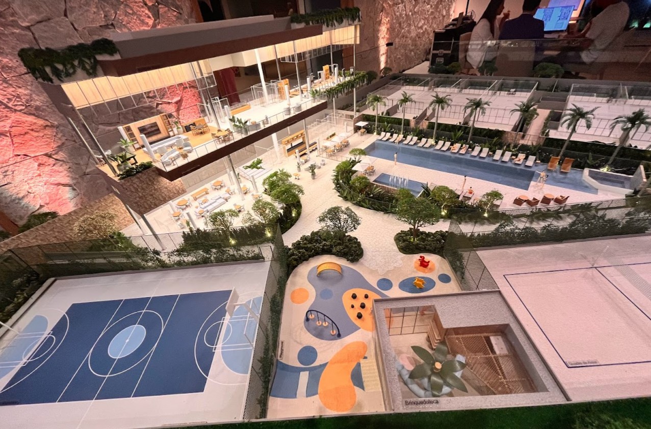 maquete clube privativo Claris